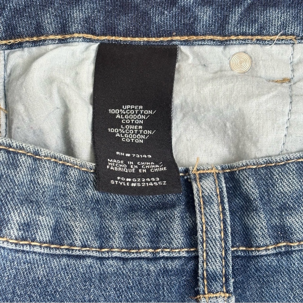 BBJ Los Angeles Leopard Trim Distressed Denim Mini Skirt Womens Size M - Picture 6 of 7